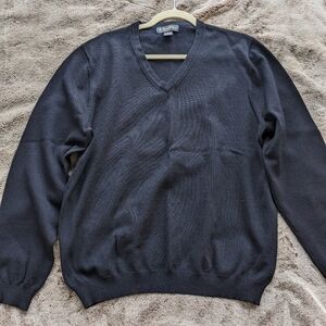 Brooks Brothers Extra Fine Italian Merino Wool Navy Sweater